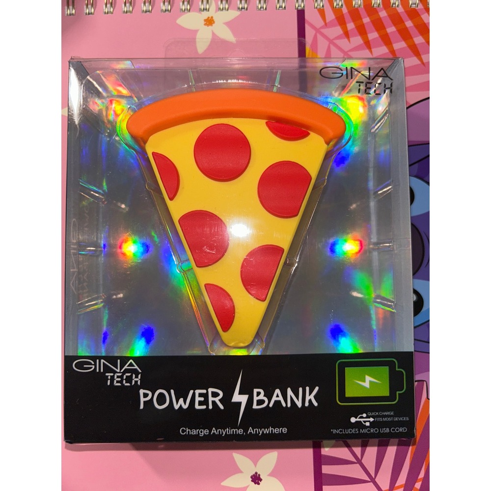 Gina Tech Pizza Slice Power Bank Portable Charger Micro USB Cord Included
